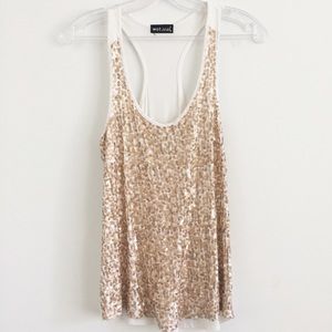 Wet Seal Racerback Sequin Tank Top